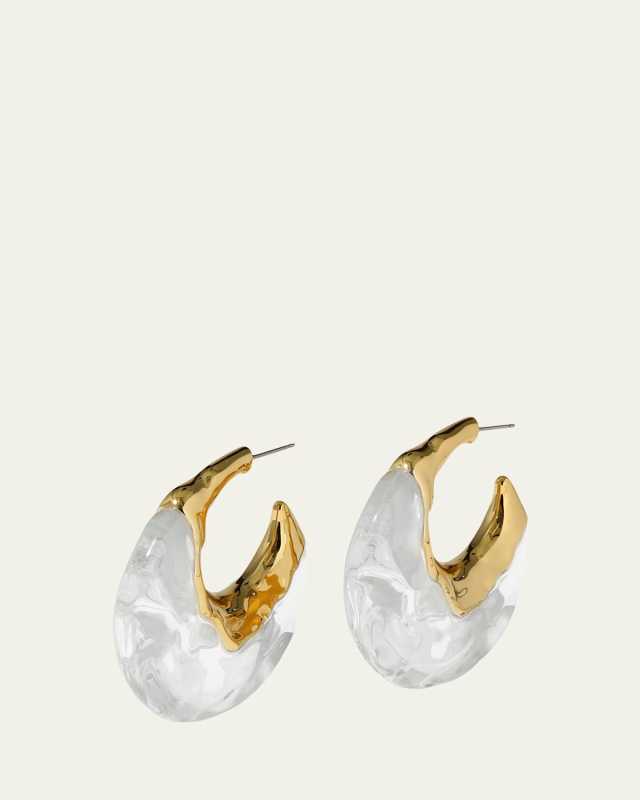 Liquid Lucite Puffy Hoop Earrings